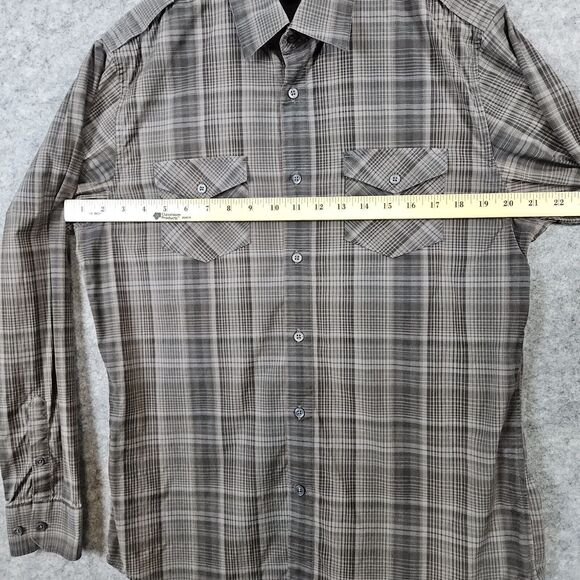 Banana Republic Men's Shirt Size M (15-15 1/2) Brown Plaid Button Up Two Pockets - Picture 11 of 15